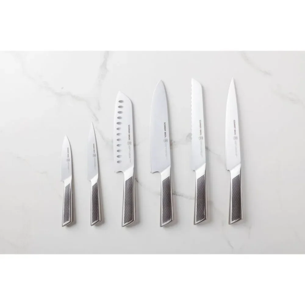 Gridiron 7pc Stainless Steel Knife Block Set - Silver/Gray Wash